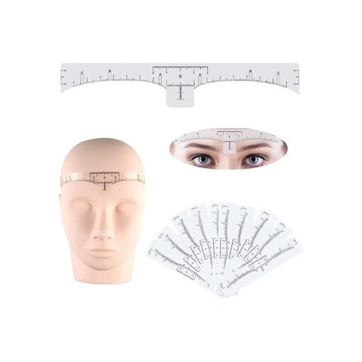 Eyebrow Ruler,130Pcs Disposable Eyebrow Ruler Sticker, Adhesive Eyebrow Microblading Ruler Guide for Makeup Tool