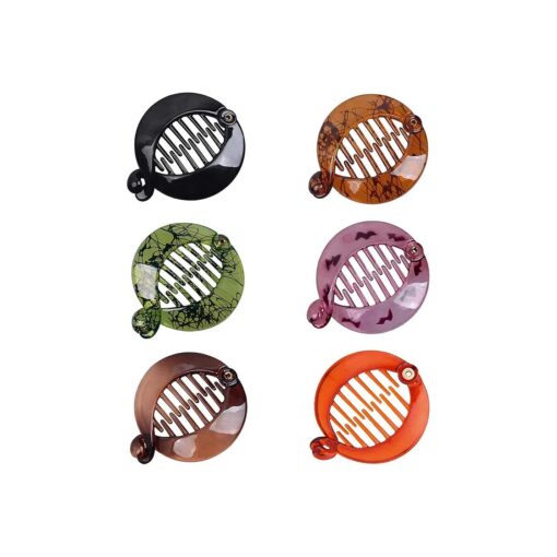 6pcs 2.5" Banana Hair Clips Hair Combs Round Pins Clip Ponytail Holder Hair Accessories Fish Grips for Women Girls