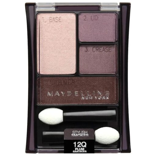 Maybelline New York Expert Wear Eyeshadow Quads, 12q Plum Smokes Stylish Smokes, 0.17 Ounce