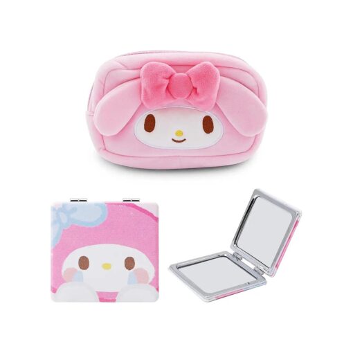 Cartoon Makeup Bag Anime Plush Cosmetics Case Pink Kitty Makeup Case Kitty Capacity Bag for Women Girl