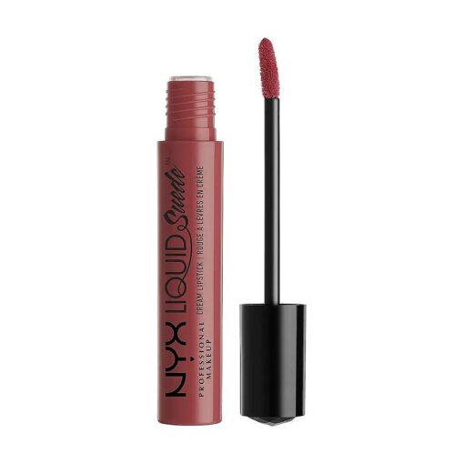 NYX PROFESSIONAL MAKEUP Liquid Suede Cream Lipstick - Soft Spoken ( Pink With Light Gold Iridescence )