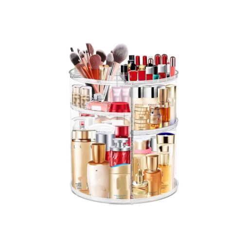 360 Acrylic Rotation Makeup Organizer, Large Capacity, Easy Access, Sturdy, Multi-functional, Great Gift Idea