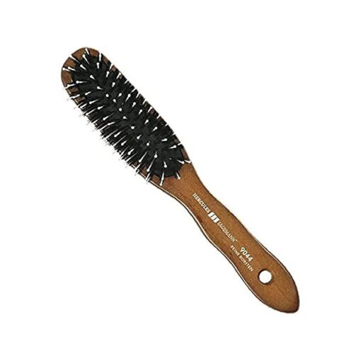 HERCULES SAGEMANN - 9044 Paddle Brush | Nourishing Natural Hair Brush | Boar Bristle Brush with Polyamide Pins | Care Brush for Long Hair | Dark Wood