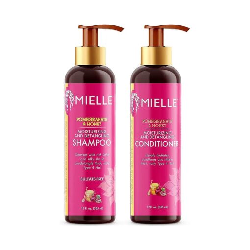 Mielle Organics Pomegranate & Honey Moisturizing and Detangling Shampoo and Conditioner for Type 4 Hair