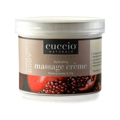 Cuccio Naturale Massage Creme - Non-Greasy Energizing Formula - Glides Easily On Skin - Manicure And Pedicure Treatment - Leaves Skin Soft, Smooth And Moisturized - Pomegranate And Fig - 26 Oz