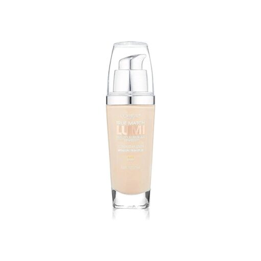 L'Oreal Paris True Match Lumi Healthy Luminous Makeup, W1-2 Porcelain Light Ivory, 1 fl ; oz .