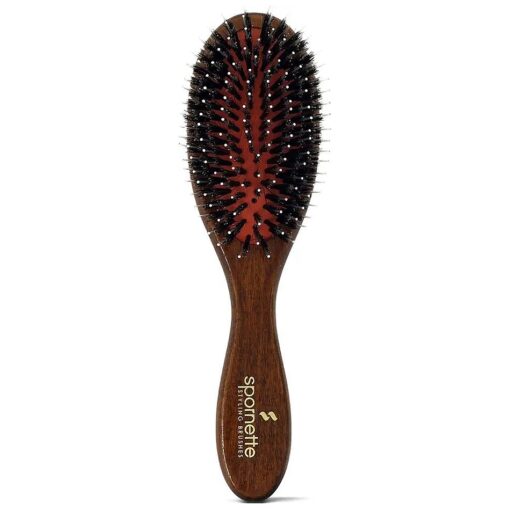 Spornette Classic German Porcupine Brush - Boar Bristles & Ball-Tipped Nylon Bristle Hair Brush with Wooden Handle - For Detangling, Straightening & Smoothing - For All Hair Types, Kids, Men & Women