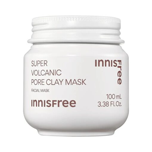 innisfree Super Volcanic Pore Clay Mask, Korean Pore Clearing Clay Mask with Volcanic Clusters and AHA