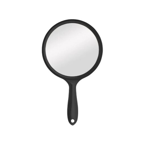 Diane Hand Mirror - Standard 1X Magnification Hand Held Mirror, Single Sided Vanity Makeup Mirror for Women, Men, Salon, Barber, Shaving, and Travel, Medium 6.25" x 11" In Black