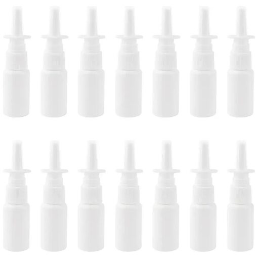 AUEAR, 5 Pack 20ml White Plastic Empty Refillable Nasal Spray Bottles Mist Nose Nasal Sprayer Bottle Mist Sprayers Atomizers Makeup Water Container for Travel Outdoor