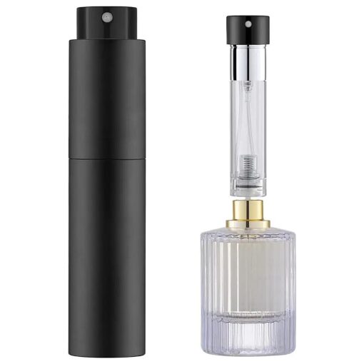 5ML Refillable Perfume Atomizer Bottle for Travel, Portable Cologne Atomizer, Pocket Perfume Spray ( Matte Black )