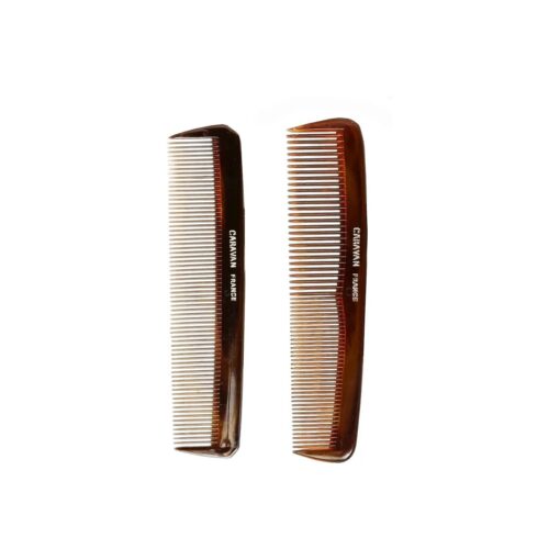 Caravan Tortoise Set Of 2 Shell Comb, Pocket Teeth