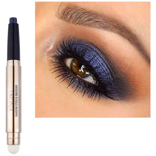 Blue Eye shadow Stick Makeup Eye Brightener Stick Cream Eye Shadow Pencil Shimmer Eyeshadow Stick for Eye Makeup Cosmetics Christmas Birthday Gift for Women ( Midnight Blue Shimmer )