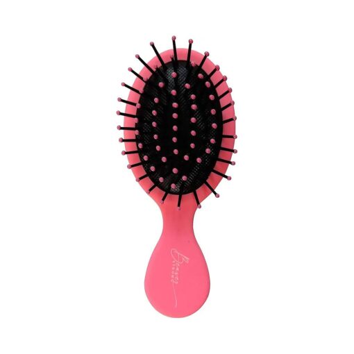 Essential Mini Hair Brush by BeaverStrong, Pocket-size Detangler Brush with Soft Bristles for Travel, Toddlers, Kids, Teens ( Warm Pink )