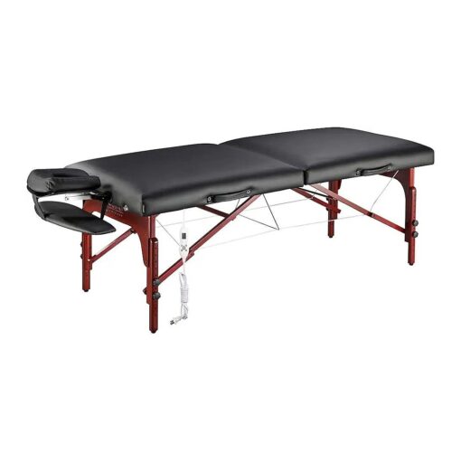 31" Montclair ThermaTop ( tm ) Master Massage Portable Massage Table with Memory Foam, Reiki Panels, & Shiatsu Cables ( Black & Mahogany ) Esthetician Bed- Lash Table