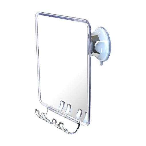 Luxo Shower Mirror, Shower Mirror fogless for Shaving with a Removable Razor Holder - Shaving Mirror for Shower with a Powerful Suction Cup - Shatterproof fogless Mirror for Shower ( Clear )