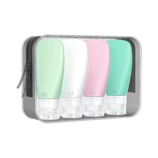 INSFIT Portable Travel Bottles, TSA Approved Travel Size Bottles Leak Proof Travel Containers for Toiletries, BPA Free Refillable Travel Accessories for Shampoo Body Wash Liquids 4 PacK