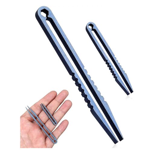 2Pcs Mini Titanium Tweezers, Portable Titanium Tweezers, Travel EDC Tweezers Alloy Tweezers Pick Up Tweezers, Portable Small Tweezer, EDC Tools and Gadgets