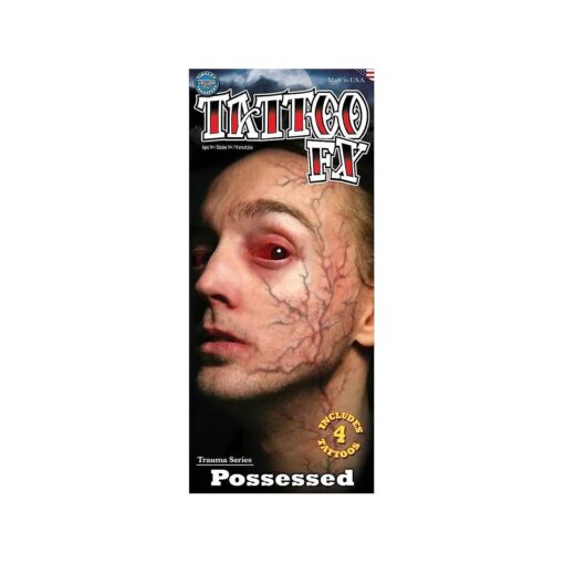 Possessed Trauma Tattoo Makeup Adult Accessory