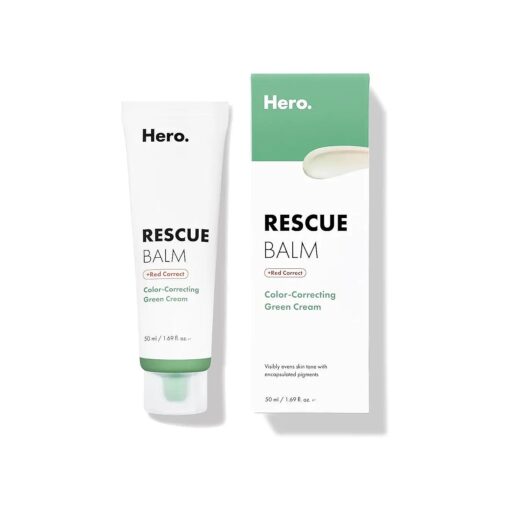 HERO COSMETICS Rescue Balm +Red Correct Jumbo Post-Blemish Recovery Cream from Intensive Nourishing and Calming for Dry, Red-Looking Skin After a Blemish - Dermatologist Tested ( 50ml )