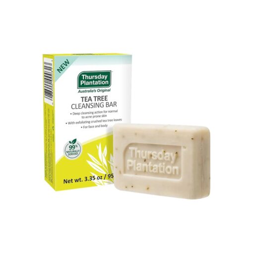 Thursday Plantation Tea Tree Cleansing Bar for Acne-prone Skin on Face and Body 3.35 oz