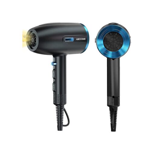 Hair Dryer 1875W Blow Dryer with Diffuser Powerful Fast Dry Ionic Hair Dryer Portable Hair Dryer with Diffuser Professional Hair Dryers for Women 3 Temps 2 Speed and Cold Settings Black