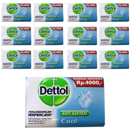 Dettol Anti-Bacterial Hand and Body Bar Soap, Cool, 110 Gram / 3.88 Ounce ( Pack of 12 )