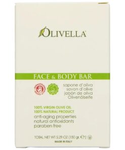 Olivella Face and Body Soap, Scented All-Natural 100 % Virgin Olive Oil from Italy, 5.29-Ounce Bars ( Pack of 12 )