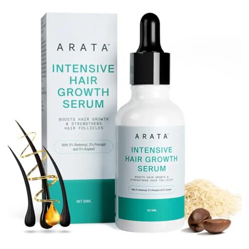 Arata Intensive Hair Growth Serum - 30 ML | Boosts Hair Growth & Strengthens With 5 % Capixyl, 3 % Redensyl and 3 % Procapil