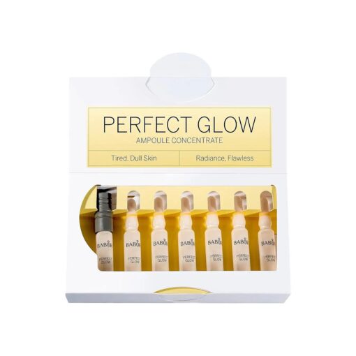 BABOR Perfect Glow Ampoule Serum Concentrates, Perfection Peptide P3 and Glow Pigments to Plump and Even Skin Tone, Brighten and Revitalize Dull and Dry Skin