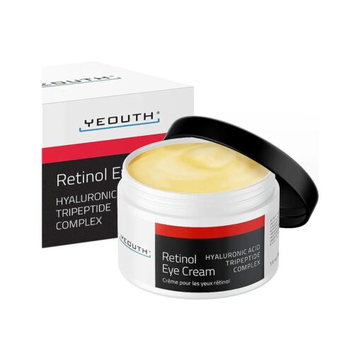 YEOUTH Retinol Eye Cream with Hyaluronic Acid, Hydrating Under Eye Cream Targets Dark Circles and Puffiness, Retinol Cream for Face, Eye Care 1oz