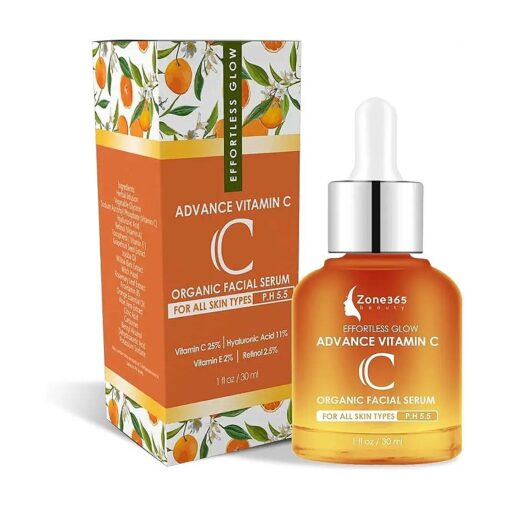 Vitamin C Topical Face Serum with Hyaluronic Acid, Vitamin E, and Retinol to Remove Dark Spot - 1fl oz