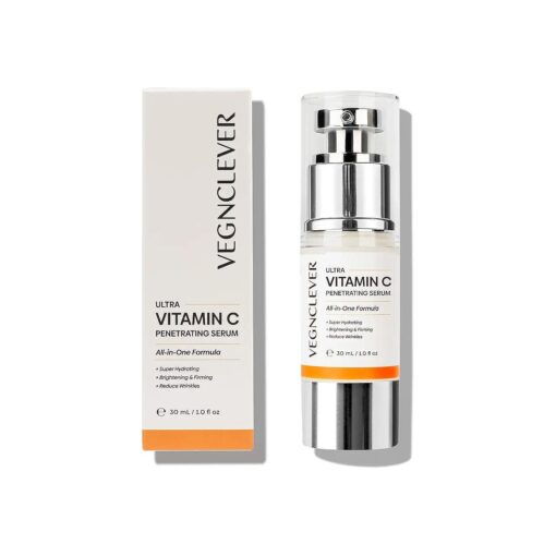 Super Vitamin C Serum for Face : Age-Defying, Moisturizing, Original Vitamin C Face Serum for Wirnkles, Mature Skin, Firms, Smooths with Niacinamide, Collagen Peptides All-In-One Formula 1 Fl Oz