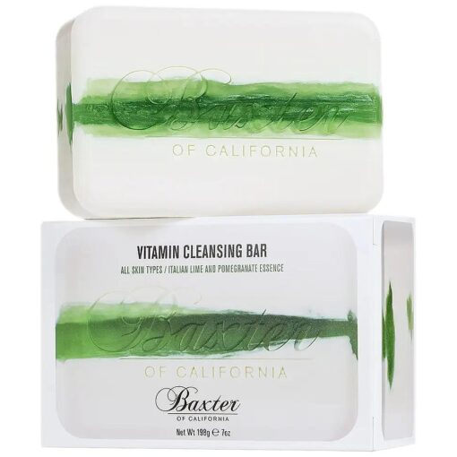 Baxter of California Vitamin Cleansing Bar for Men for All Skin Types - Italian Lime and Pomegranate Essence - 7 Oz