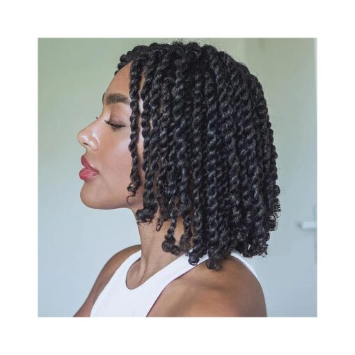 Short Passion Twist Hair 8 Inch, 8 Packs Pre-twisted Passion Twists Crochet Hair for Black Women Pre-looped Synthetic Crochet Braids ( 8 Packs,1B # )