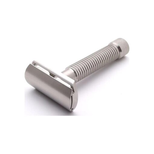 Rex Envoy 100 % Stainless Steel 3-Piece Double Edge Safety Razor - Handcrafted in the USA, 5 Blade Refills Included