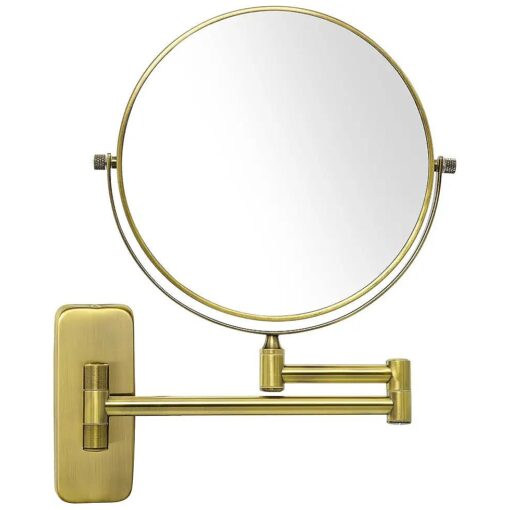 GURUN 8-Inch Double-Sided Wall Mount Makeup Mirrors with 10x Magnification Bathroom Mirror for Hotel Antique Satin Brass Finished M1406K ( 8in,10X )