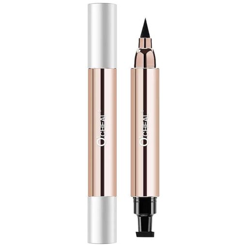 2 in 1 Professional Makeup Black Liquid Eye Liner Pencil for Women, Perfect Blend Eye Definer for Precise or Smudged Look, Premium Wing Cat Eyes Stamp Eyeliner