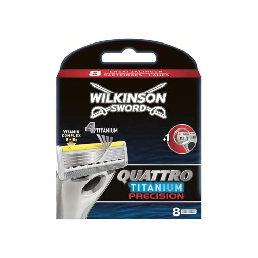 Wilkinson Sword Quattro Titanium Precision Razor Blades - Pack of 8