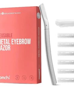 ZOMCHI Eyebrow Razor, Face Razors for Women & Men, Eyebrow Trimmer Shaper with Precision Cover, Facial Shaver with 6 Blades ( Silver )