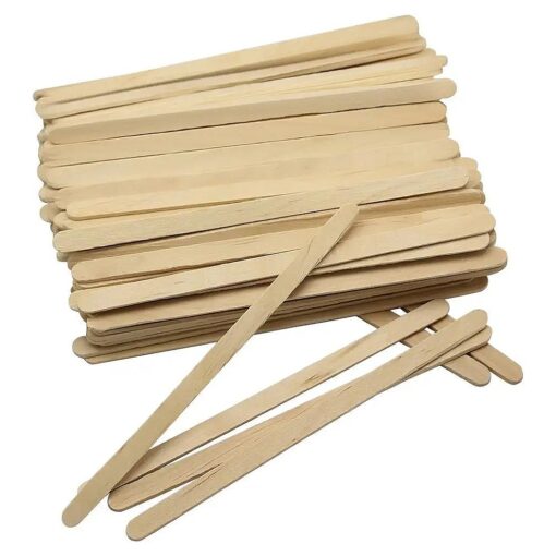 SelfTek 100 Pcs Wooden Wax Applicator Spatulas Sticks for Hair Removal and Smooth Skin, Wax Popsicle Stick Eyebrow Waxing Sticks for Lip, Nose Wax Applicator Sticks