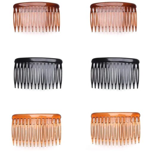 6 Pcs 14 Teeth Hair Side Comb Transparent Twist French Vintage Style Hair Clips Pins Accessories for Women Girls Bridal Wedding Veil Fine Hair