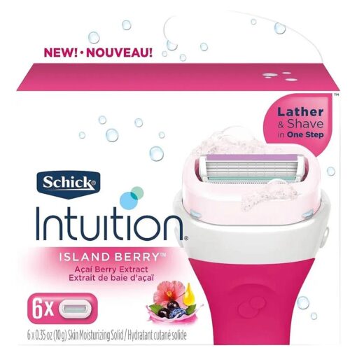 INTUITION Schick Island Women 's Razor Blade Refills with Acai Berry Extract, 6 Count ( Pack of 1 )