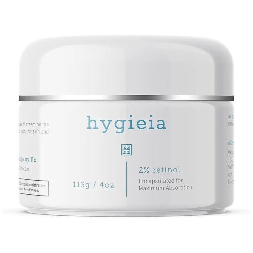 Hygieia + Encapsulated 2 % Retinol Cream, 4oz - Liposomal Anti-Wrinkle Cream for Face, Neck & Body - Fast & Deep Cellular Absorption - Day or Night Cream for Firming, Lifting & Repairing Aging Skin