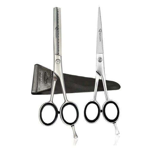 RUVANTI Professional Hair Cutting Scissors Kit/Thinning Shears/Barber/Hair Scissors Tools Set 6.5" Premium Japanese Stainless Steel Texturing Scissor/Thinning Scissors/Barber Scissors For Men/Women