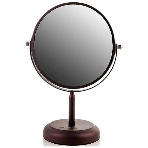 OVENTE 7" Tabletop Makeup Mirror - 1X/ 5X Magnification, Rotating 360-Degree, Double-Sided, Free-Standing Vanity Decor, Perfect for Dresser, Bedroom, Office & Bathroom, Antique Bronze MNLDT70ABZ1X5X