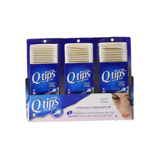 3 x Q-tips Cotton Swabs, 625 ct