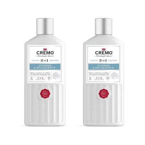 Cremo Barber Grade Juniper & Eucalyptus 2-in-1 Shampoo & Conditioner, 16 Fl Oz ( 2-Pack )