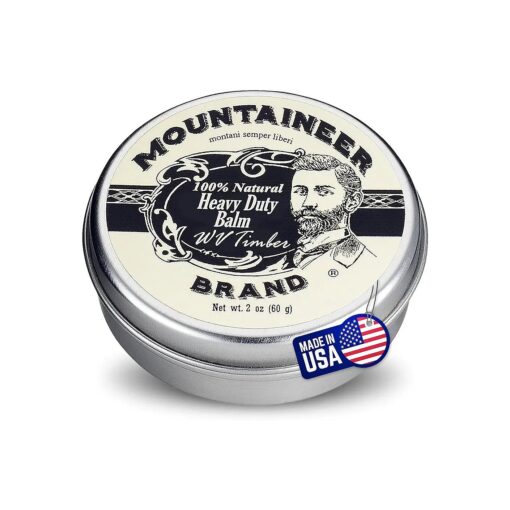 Mountaineer Brand Heavy Duty Beard Balm For Men | 100 % Natural with No Parabens or Dyes | Leave In Styling and Conditioning Balm | Shape, Smooth, Grooming Beard Kit | Timber Scent 2oz