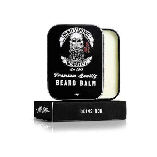 Mad Viking Beard Co, Beard Balm for Men - All Natural Ingredients, Handmade and Cruelty-Free, Medium to Heavy Hold, Maintain and Manage Beard Hair, Made in the USA ( Odin 's Rok, 2oz Beard Balm )